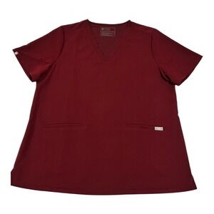 FIGS Casma Scrub Top Women's XXL Burgundy Red‎ FW1000 Medical Uniform